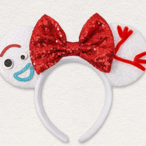 Miniatura 10 de UNSPAZ Diadema de orejas de ratón, orejas de ratón de lentejuelas para mujeres, niñas y niños, diadema de lazo brillante para decoración de fiesta