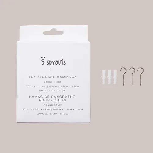 Miniatura 7 de 3 Sprouts Hamaca grande para animales de peluche, organizador de red de juguetes de pared de esquina para animales de peluche, solución