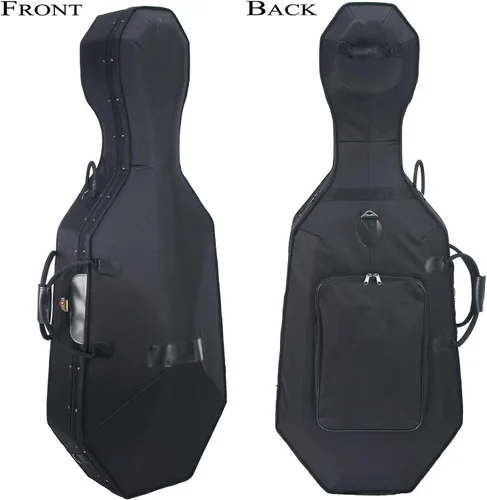 Miniatura 8 de Cecilio Violonchelo de tamaño completo 4/4 con estuche duro y suave, soporte, arco, colofonia, puente y juego extra de cuerdas, CCO-100