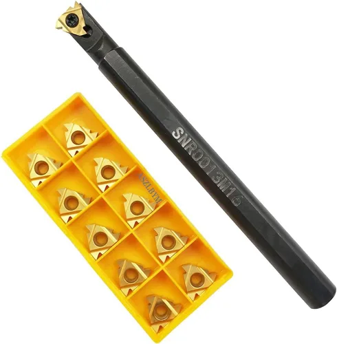 Miniatura 3 de SNR0013M16 Torno CNC Roscado interno Barra de mandrinar titular de la herramienta de torneado con 10 unids 16IR AG60 Carburo inserto de torneado