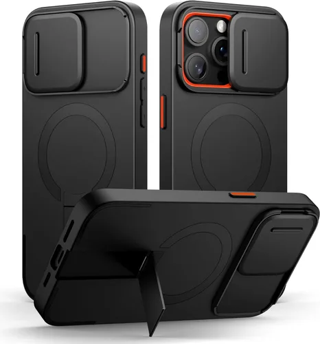 Miniatura 85 de SURITCH - Funda para iPhone 17 Pro Max con cubierta de control de cámara, cubierta para cámara y soporte ajustable, compatible con MagSafe, a prueba