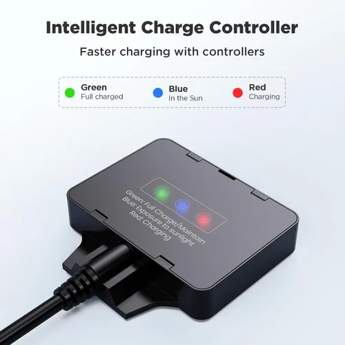 Miniatura 3 de Cargador y mantenedor de batería solar de 30 W y 12 V, kit de carga de goteo impermeable con controlador inteligente IP68, vidrio templado de alto