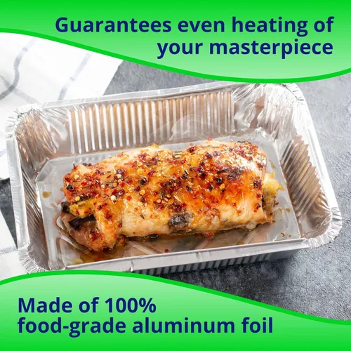 Miniatura 3 de IDL Packaging Sartenes de aluminio para mesa de vapor de tamaño completo con tapas, medianos, 21 x 13 x 2.25 pulgadas (paquete de 25) – Sartén