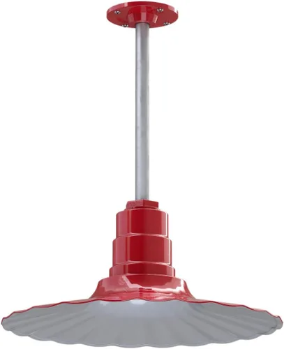 Miniatura 47 de Steel Lighting Co. Colgante Eagle Rock Lámpara montada en el techo Onda radial de 16 pulgadas vástago de 12 pulgadas Acero resistente