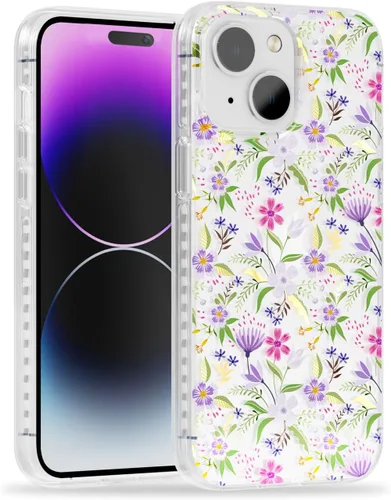Miniatura 29 de SCORPIFY Funda para iPhone 15 Pro Max con diseño floral de Nemophila azul, bonita funda transparente para teléfono para mujeres y niñas