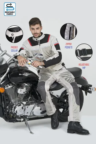 Miniatura 7 de WICKED STOCK Chaqueta de motociclista de malla para hombre - CE Nivel 2 Enduro Chaqueta de motociclista Armadura de motocicleta - Chaqueta