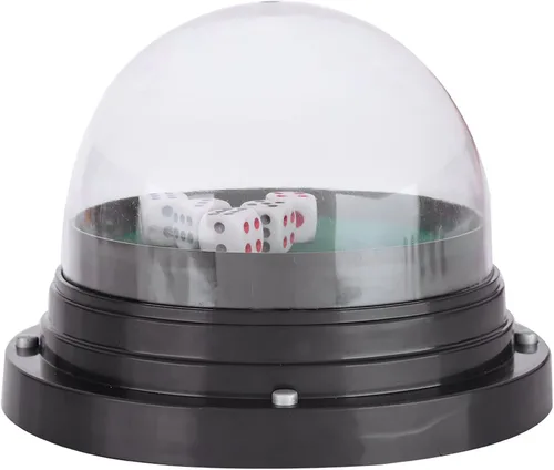 Miniatura 9 de Bnineteenteam Automático, plástico transparente, cubierta de dados de rodillo de la taza del pub bar anti-trampa negro con 5 dados ajedrez, deportes