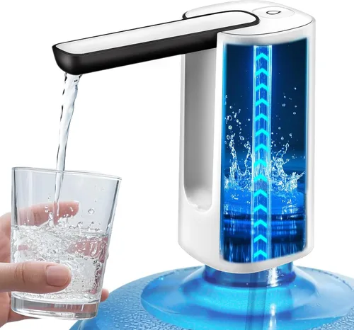 Miniatura 8 de Dispensador de agua plegable para botella de 5 galones, bomba de agua eléctrica para jarra de 5 galones, recargable, portátil, automático, de bajo