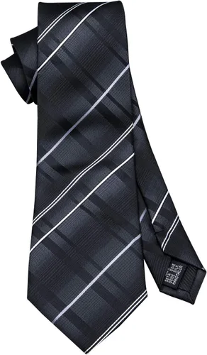 Miniatura 265 de Barry.Wang Juego de corbatas para hombre, corbata de seda a rayas, tejido a cuadros, gemelos formales, negocios, boda