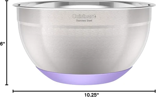 Miniatura 6 de Cuisinart Tazones de mezcla de acero inoxidable de 3 piezas con base antideslizante, 1.5qt, 3qt y 5qt