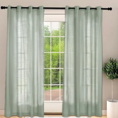 Miniatura 31 de Frelement Cortinas opacas extralargas de 108 pulgadas de largo, para sala de estar, cortinas de lino con bloqueo de luz, cortinas con aislamiento