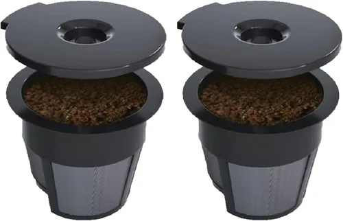 K Cups reutilizables, paquete de 2 filtros universales de café para Keurig, Cuisinart y Mr. Coffee Brewers - Malla de acero inoxidable, sin BPA