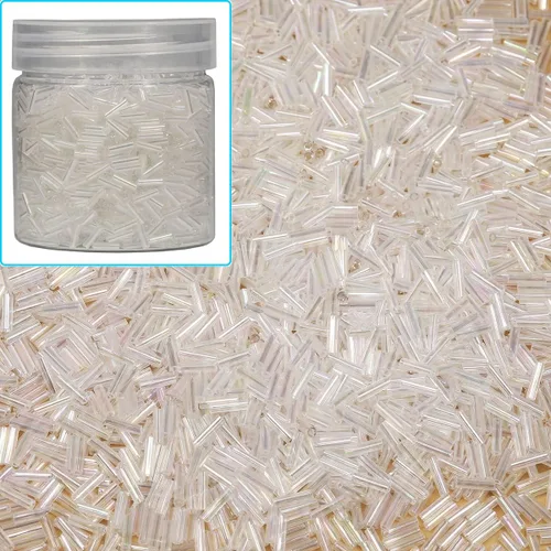 Miniatura 9 de Bala&Fillic Cuentas de cristal de la semilla de la corneta alrededor de 3300pcs/3.53 oz en caja tamaño 0.236x0.079 in negro tubo cuentas de vidrio