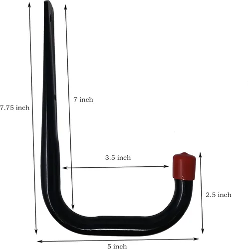 Miniatura 2 de Tetra-Teknica UH02-6P Ganchos de almacenamiento de garaje resistentes, tamaño mediano, color negro, 6 por paquete