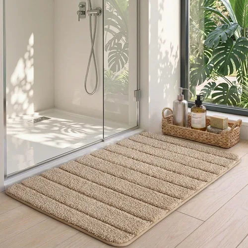 Miniatura 3 de DEXI Tapetes de baño de microfibra absorbente de 17 x 30 pulgadas, secado rápido, lavables con respaldo antideslizante para suelo de ducha