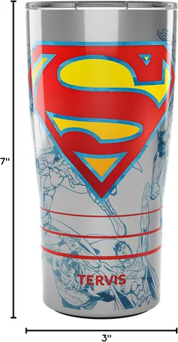 Miniatura 9 de Tervis Traveler DC Comics Superman Lineage - Vaso aislado de triple pared para viaje mantiene las bebidas frías y calientes, 20 onzas, acero Acero