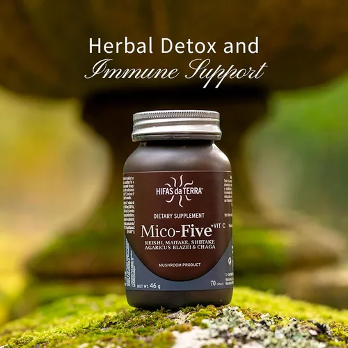 Miniatura 3 de HIFAS DA TERRA Mico-Five - Cápsulas complejas de hongos - Suplemento de apoyo inmunológico - Mezcla de extracto de Reishi, shiitake, maitake, chaga