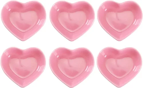 Miniatura 11 de WHJY Blue Love - Cuenco lateral de cerámica azul en forma de corazón, cuenco lateral de porcelana contemporánea, platos para condimentos, platos