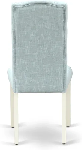 Miniatura 9 de East West Furniture ANCE3-LWH-15 - Juego de mesa de comedor moderno de 3 piezas que contiene una mesa de cocina redonda con pedestal y 2 sillas