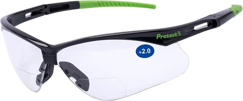 Miniatura 40 de ProtectX Anteojos de seguridad clásicos, lentes antivaho resistentes a los arañazos, gafas protectoras para el trabajo, interior/exterior, ANSI Z87.1