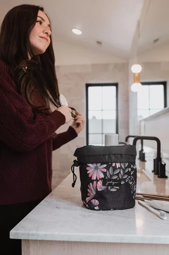 Miniatura 5 de Jadyn Organizador de Maquillaje Duradero con Cierre Superior - Bolsa de Maquillaje de Viaje Compacta - 7 Bolsillos Interiores para Cosméticos