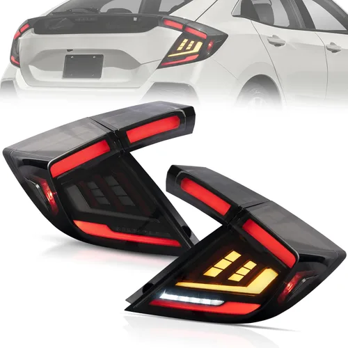 Conjunto de luces traseras VLAND Compatible con Honda Civic Hatchback/Tipo R de 10ª generación 2018-2022 (No para Coupe), lámpara trasera con DRL de