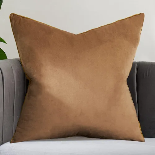 Avigers fundas lujosas de cojín, diseño sólido, de color marrón, estilo moderno, funda cuadrada para cojín decorativo para sofá, sala de estar,