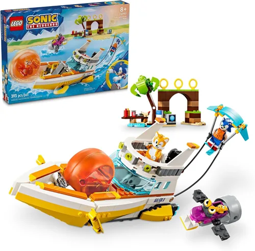 LEGO Sonic The Hedgehog: Tails' Adventure Boat Juego de Construcción de Juguete Interactivo, Juguete de Videojuego con Personajes de Sonic y Esquís