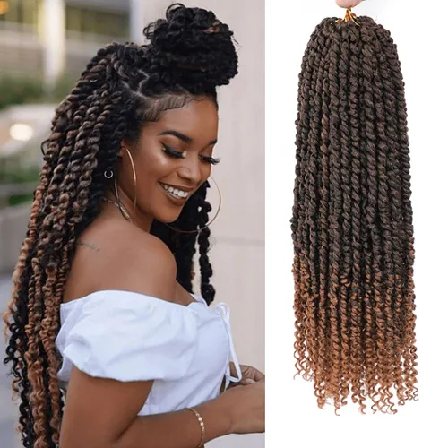 Miniatura 93 de Pelo de Passion Twist – 8 paquetes de 18 pulgadas Passion Twist Crochet para mujeres, cabello rizado pretrenzado Passion Twists extensiones de #2