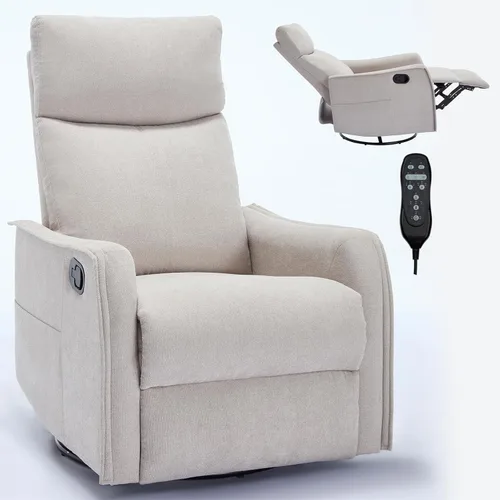 Miniatura 9 de Recliner Chair, Swivel Fabric Massage Rocker Recliner Chair for Adults, Manual Nursery Chair Glider Recliner with Massage and Heat for Living Room