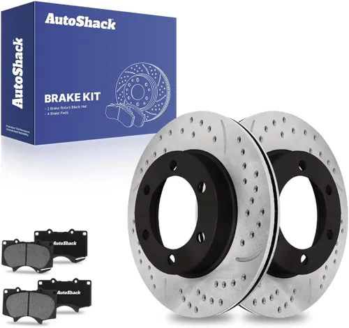 Miniatura 10 de AutoShack Rotores de freno ventilados delanteros de 12.55 pulgadas (318.72 mm) + pastillas de freno de cerámica de alta calidad de repuesto