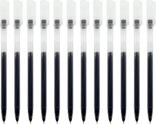 Miniatura 2 de Gullor Bolígrafo de tinta de gel delgado, punta fina, tinta de secado rápido, suministros de papelería escolar de oficina, tinta negra, 12