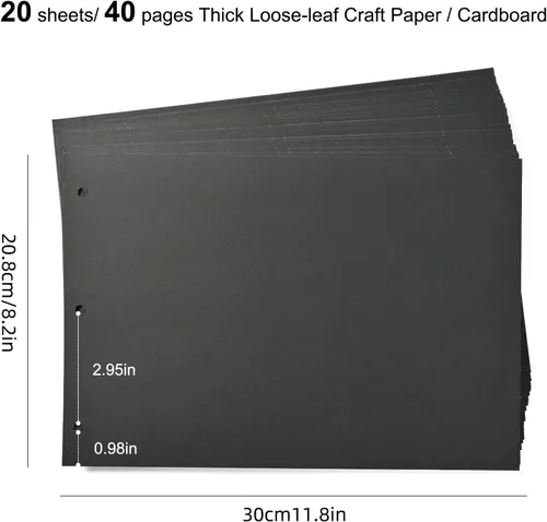 Miniatura 2 de Photo Album Refill Pages, for Giiffu DIY Scrapbook Photo 8.26x12.2inch Album, 20 Sheets / 40 Pages