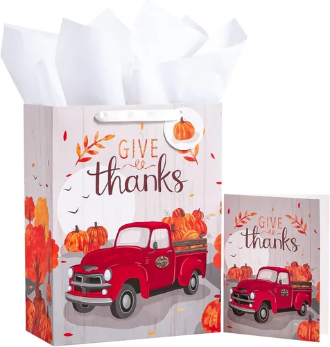 Miniatura 12 de WRAPAHOLIC Bolsa de regalo grande de esqueleto de Halloween con papel de seda y tarjeta, 10 x 5 x 13 pulgadas, bolsa de papel de esqueleto
