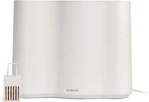 Vitruvi Humidificador de Mesita de Noche Cloud, Humidificador Blanco, Tiempo de Funcionamiento de 24 Horas, Cobertura de 602 Pies², Dormitorio
