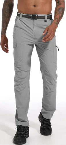 Miniatura 7 de WENRONSTA - Pantalones de senderismo para hombre, de trabajo, cargo, de secado rápido, ligeros, impermeables, con 6 bolsillos, pantalones de montaña