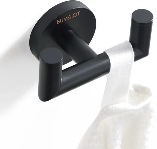 Miniatura 7 de Gancho para toallas, ganchos para baño y cocina, moderno gancho doble para bata montado en la pared, cromo, 077020-CR, serie Leo Cromado