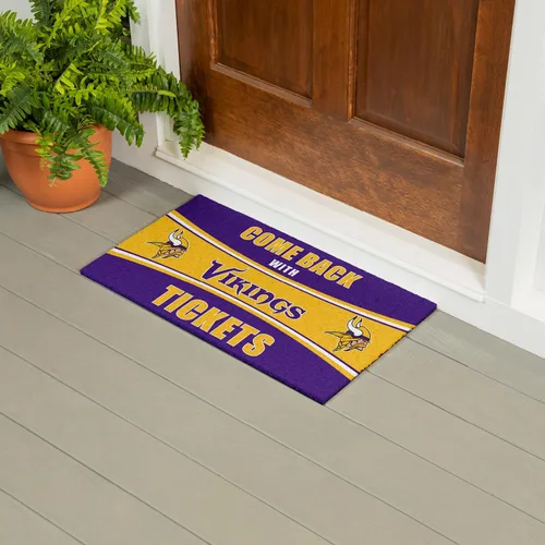 Miniatura 2 de Team Sports America NFL Minnesota Vikings Entrada interior y exterior 28 x 16 pulgadas Parte trasera antideslizante Tapetes de bienvenida