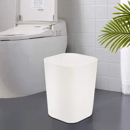 Miniatura 4 de Besli Cubo de basura pequeño de 2 galones para baño, dormitorio, cocina, oficina (blanco, paquete de 2)