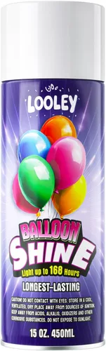Miniatura 11 de LOOLEY Spray de brillo para globos, 15 onzas líquidas de larga duración, aerosol de globo de alto brillo, fórmula impermeable y brillo instantáneo