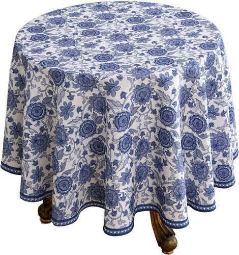 Miniatura 55 de patdrea - Mantel de lino floral, grueso, decorativo y francés para mesas rectangulares o cuadradas, para cocina y comedor, 55 x 79 pulgadas