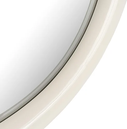 Miniatura 6 de Espejo de pared para colgar en la pared con forma de bagel contemporáneo, moderno y futurista, con color caramelo (32 x 23 pulgadas, blanco crema)