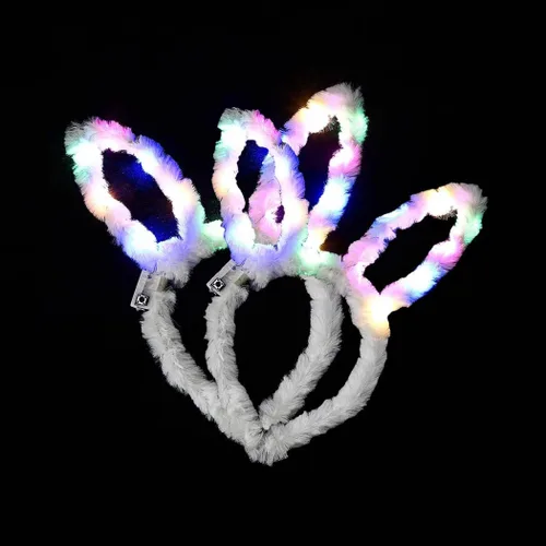 Miniatura 3 de Werhonton Light Up Headbands LED Bunny Ears Head bands Luminous Headdress Party Hair Accessories for Women and Girls (2pcs)