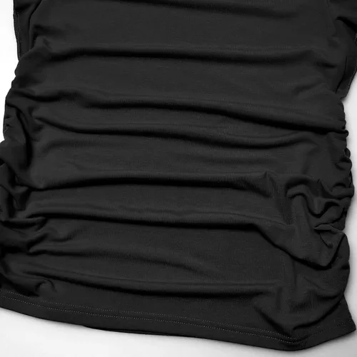 Miniatura 5 de Bhome Camiseta de maternidad con manga corta voladora, fruncido lateral, blusa para embarazada, túnica casual de embarazo