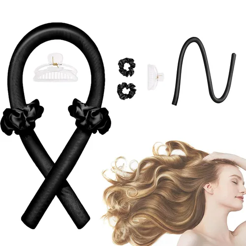 CORATED Rizadores sin calor, rizos sin calor para cabello largo, cinta rizador sin calor para dormir, kit de herramientas de peinado de seda DIY