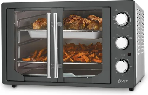 Miniatura 7 de Oster Horno tostador de encimera de puerta francesa extragrande de 42 litros, horno freidora de aire 6 en 1 con estante de freír de aire, estante