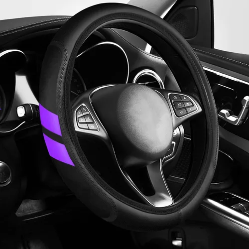 Miniatura 10 de YOSRTER Funda de volante para Dodge Charger, Durango Challenger, Journey Ram, fundas de cuero transpirable antideslizante para volante de Dodge