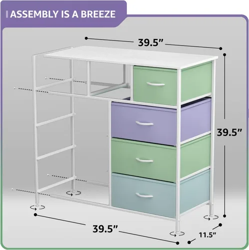 Miniatura 3 de Sorbus - Cómoda para niños con 9 cajones, mueble de almacenamiento en torre para dormitorio, pasillo, armario, organización de oficina, marco