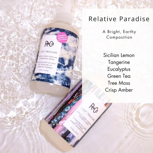 Miniatura 4 de R+Co Lost Treasure - Enjuague limpiador de vinagre de sidra de manzana, brillo dramático, suaviza el cabello, conserva el color, vegano y libre