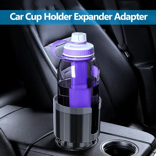 Miniatura 8 de Expansor de portavasos para automóvil, expansor de portavasos para automóvil con base ajustable, inserto de adaptador de portavasos, soporte